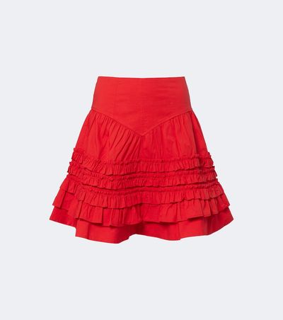 Ganni Ganni Ruffled cotton-blend miniskirt