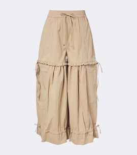 Ganni Ganni Ruffled cotton-blend wide-leg pants