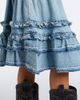 Ganni Ganni Ruffled denim midi skirt - 4