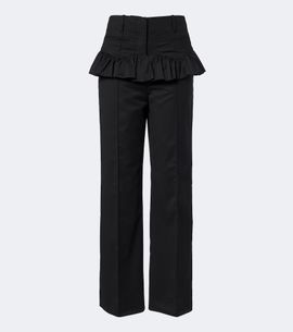 Ganni Ganni Ruffled wide-leg pants