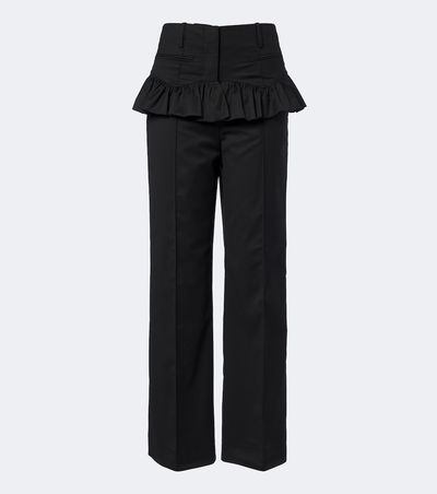 Ganni Ganni Ruffled wide-leg pants