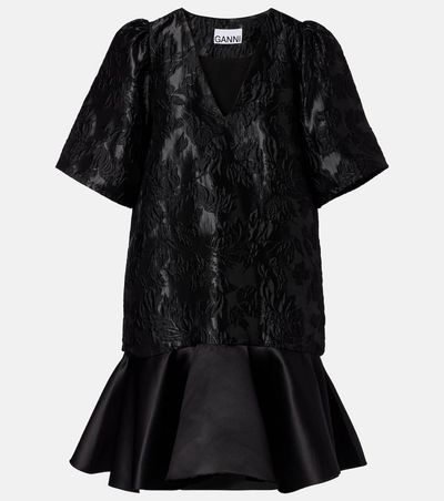Ganni Ganni Satin cloquÃ© minidress