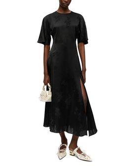 Ganni Ganni Satin Jacquard Slit Dress