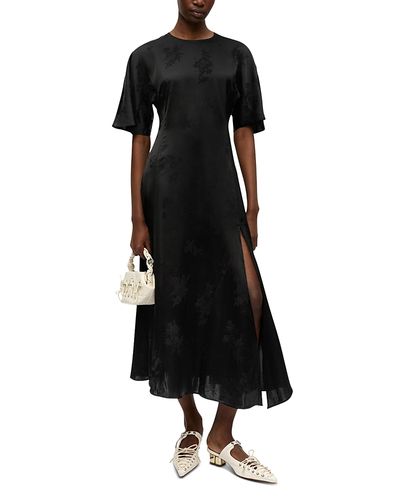 Ganni Ganni Satin Jacquard Slit Dress