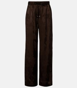 Ganni Ganni Satin jacquard wide-leg pants