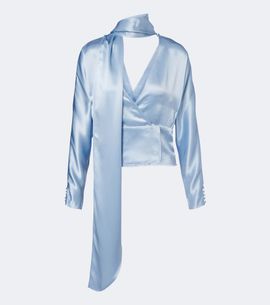 Ganni Ganni Scarf-detail blouse