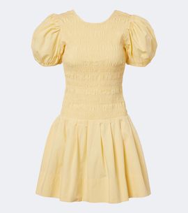 Ganni Ganni Shirred cotton-blend minidress