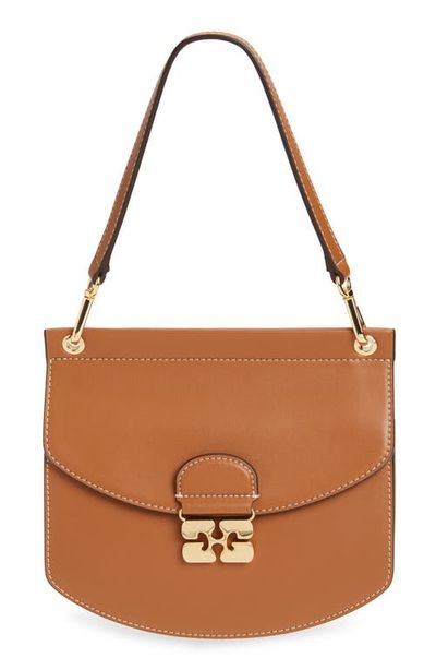 Ganni Ganni Small Apo-G Leather Crossbody Bag