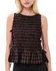 GANNI GANNI Smocked Check Tie Top Cappuccino - 1