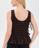 GANNI GANNI Smocked Check Tie Top Cappuccino - 3