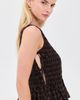 GANNI GANNI Smocked Check Tie Top Cappuccino - 4