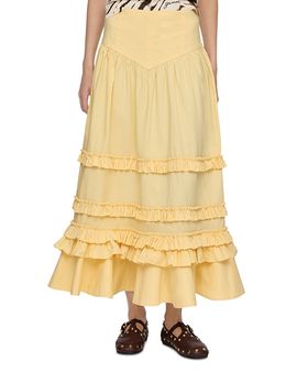 Ganni Ganni Stretch Cotton Maxi Skirt