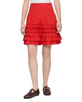 Ganni Ganni Stretch Cotton Mini Skirt