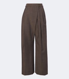 Ganni Ganni Striped pleated wool wide-leg pants