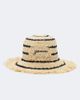 Ganni Ganni Striped raffia bucket hat - 1
