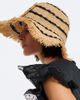 Ganni Ganni Striped raffia bucket hat - 5