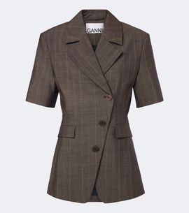 Ganni Ganni Striped wool blazer