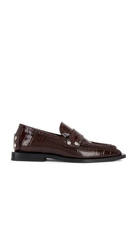 Ganni Ganni Studs Square Shiny Croco Loafer