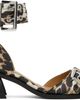 GANNI GANNI Tan & Black Feminine Buckle Open Cut Heels - 1