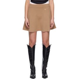 GANNI GANNI Tan Cashmere Wool Miniskirt