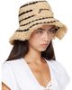 GANNI GANNI Tan Striped Raffia Bucket Hat - 2