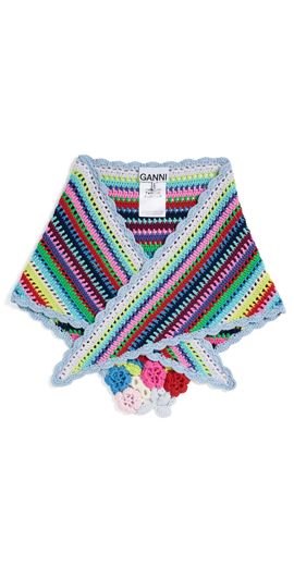 GANNI GANNI Triangular Crochet Scarf Multicolour One