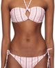 GANNI GANNI White & Pink Striped Bikini Top - 1