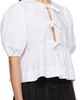 GANNI GANNI White Cotton Poplin Peplum Tie Blouse - 2