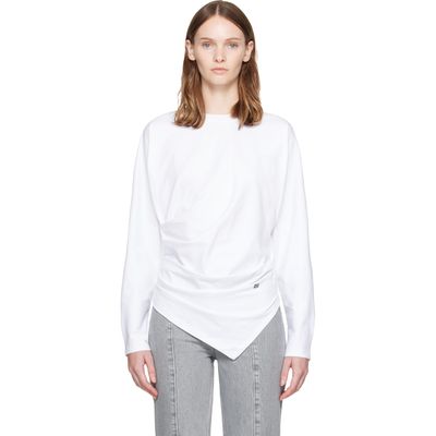 GANNI GANNI White Draped Jersey T-shirt