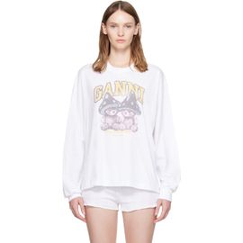 GANNI GANNI White Mushroom Teddy Long Sleeve T-shirt