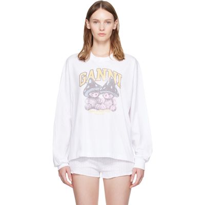 GANNI GANNI White Mushroom Teddy Long Sleeve T-shirt