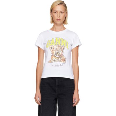 GANNI GANNI White Tiger Baby Fit T-shirt