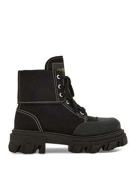 Ganni Ganni Women's Cleated Canvas Trail Boots