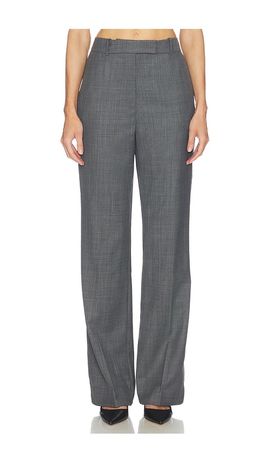 Ganni Ganni Wool Melange Suiting Straight Pant