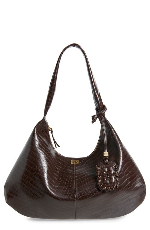 Ganni Ganni XXL Bou Croc Embossed Hobo Bag