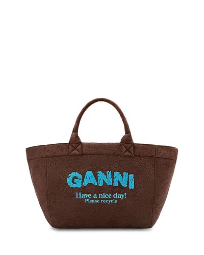Ganni Ganni Xxl Canvas Shopper Tote