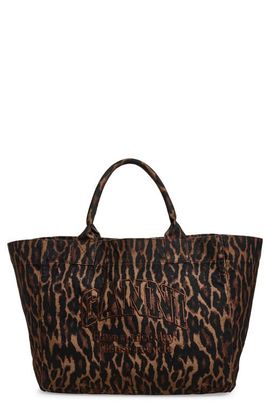 Ganni Ganni XXL Easy Shopper Leopard Print Tote