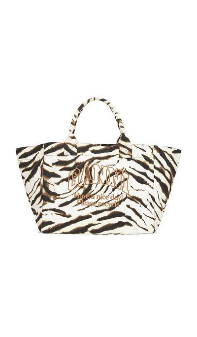 Ganni Ganni Xxl Shopper Zebra Bag
