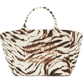 Ganni Ganni XXL Zebra Print Shopper Bag