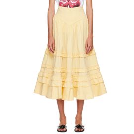 GANNI GANNI Yellow Cotton Maxi Skirt