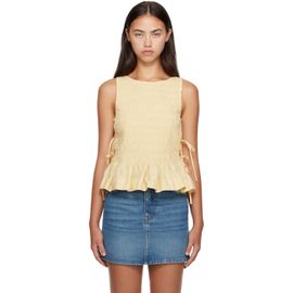 GANNI GANNI Yellow Cotton Top