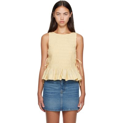 GANNI GANNI Yellow Cotton Top