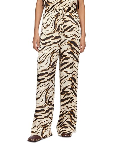 Ganni Ganni Zebra Print Satin Trousers