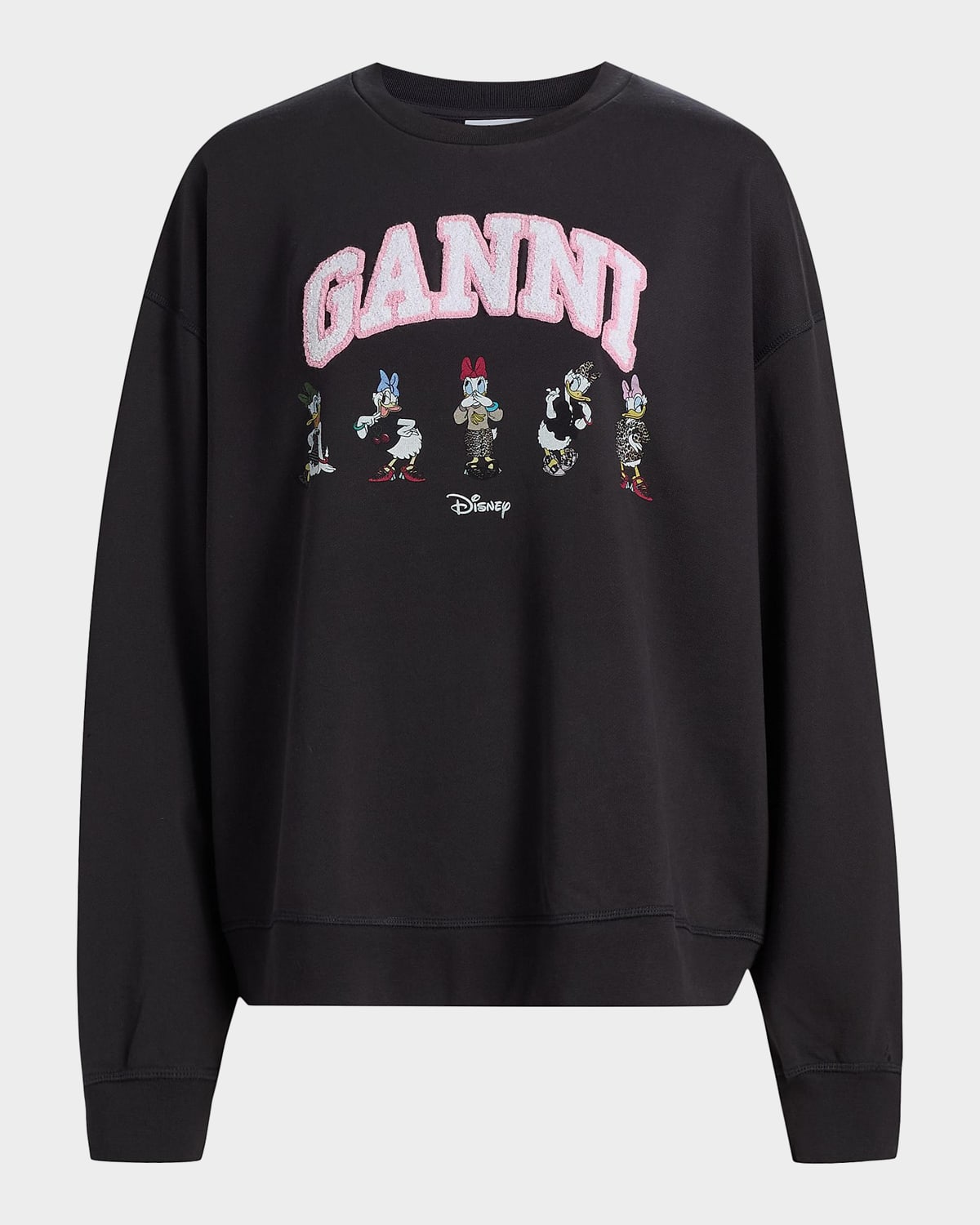 Ganni Isoli Daisy Cotton Jersey Crewneck Sweatshirt