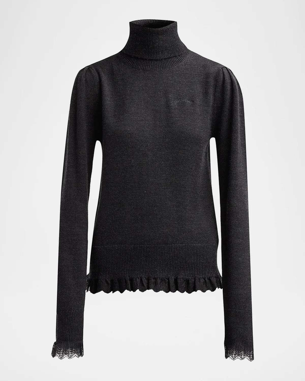 Ganni Merino Wool Turtleneck Sweater