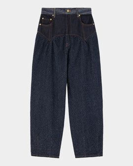 Ganni Patchwork Denim Corset Balloon Jeans