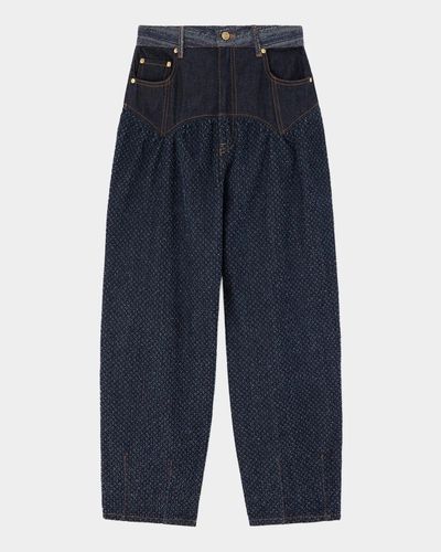 Ganni Patchwork Denim Corset Balloon Jeans