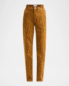 Ganni Print Denim Fold Jeans