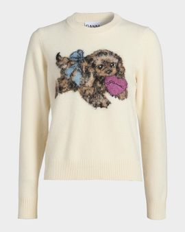 Ganni Puppy Love Crewneck Sweater