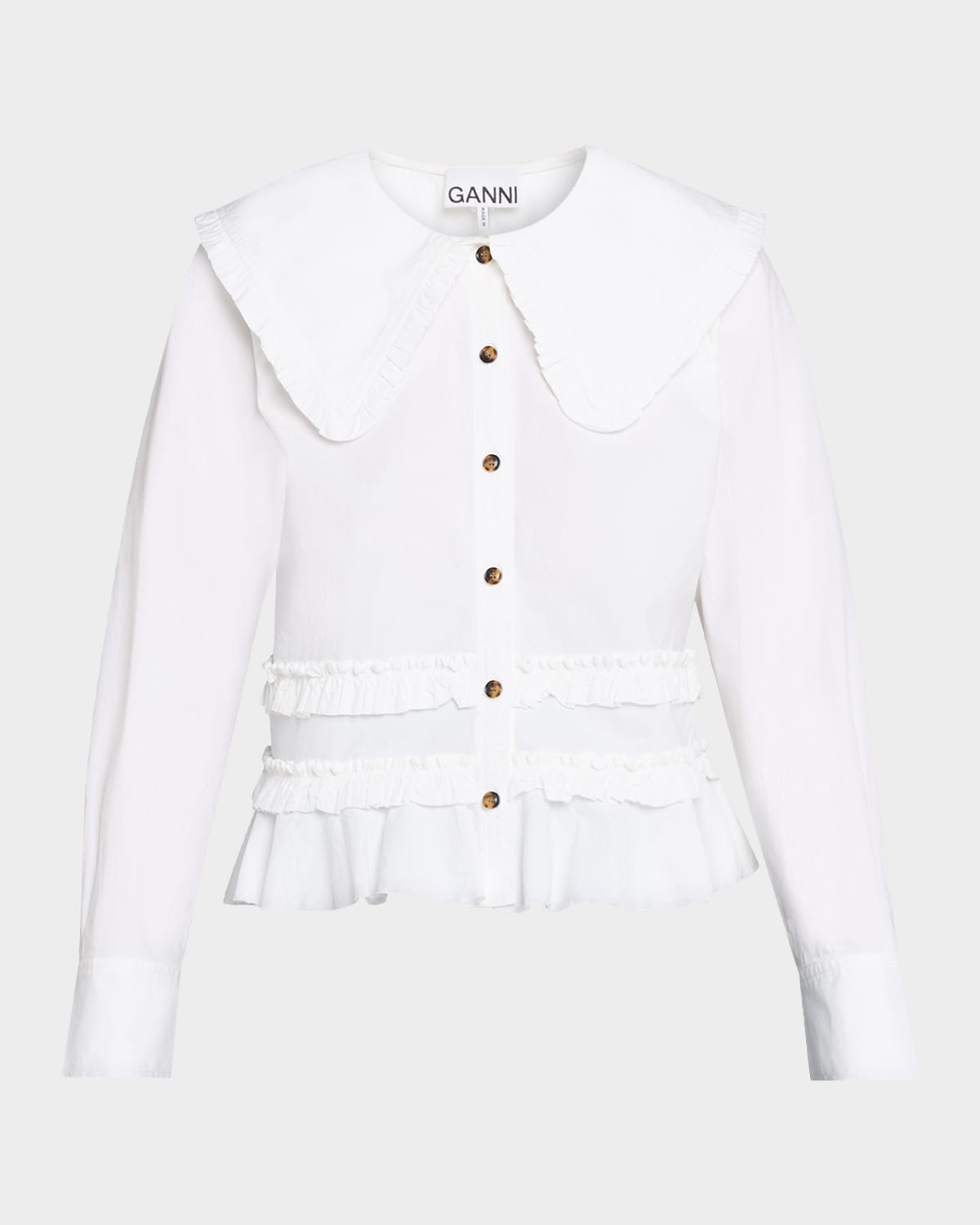 Ganni Stretch-Cotton Sailor Top
